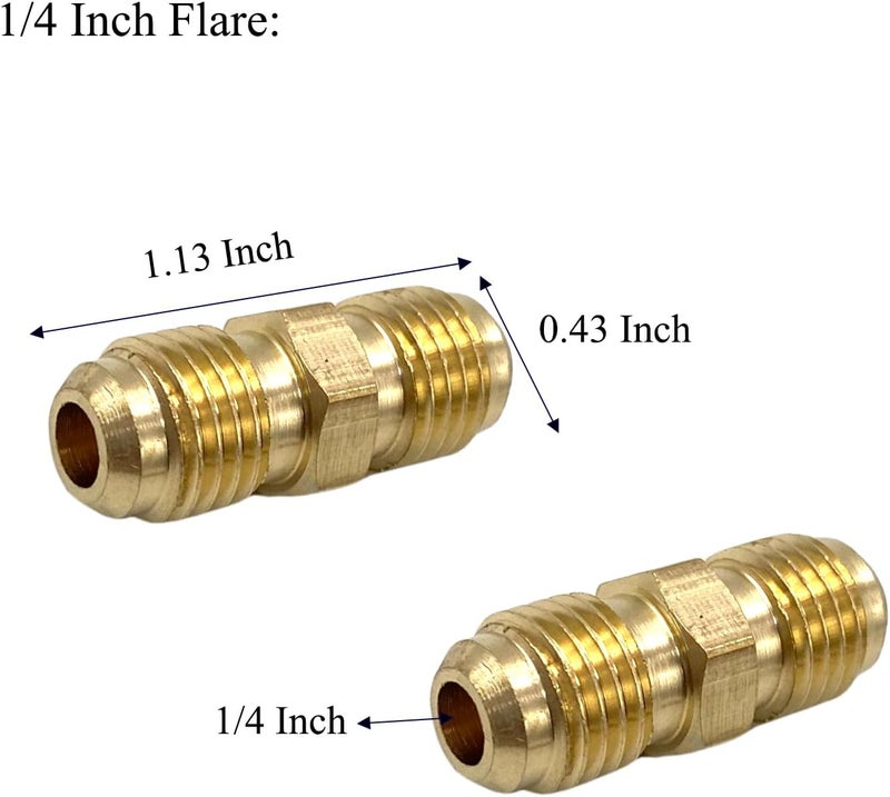 Bumugufu 8 قطع 1/4" تركيبات أنبوب توصيل فليير، موصل 1/4" ذكر x 1/4" ذكر لخط الغاز الطبيعي، خط البروبان في المركبات الترفيهية وتكييف الهواء - Image 2
